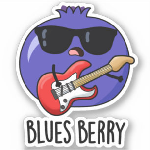 Blues Berry Grappige Fruit Pun Sticker