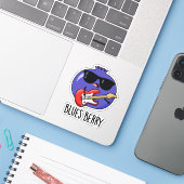 Blues Berry Grappige Fruit Pun Sticker (Laptop met iPhone)