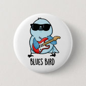 Blues Bird Funny Bluebird Pun Ronde Button 5,7 Cm (Voorkant)