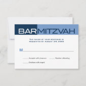 Blues Block Bar Mitzvah Reply RSVP (Voorkant)