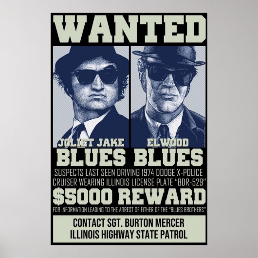 Blues Brothers Gezochte Poster (Voorkant)