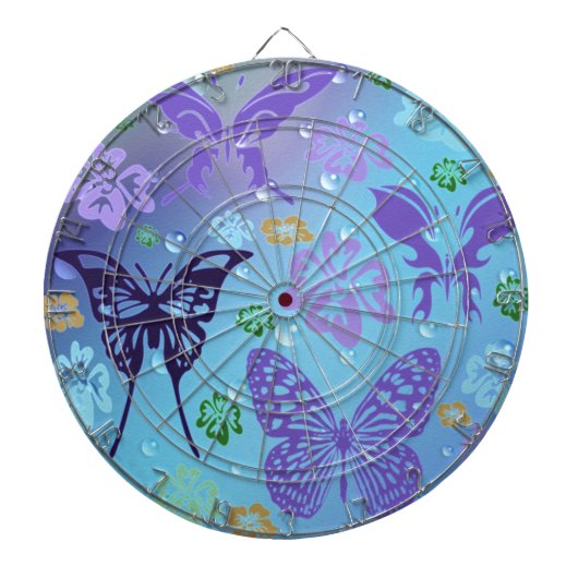 Blues Butterflies Dartbord (Voorkant)