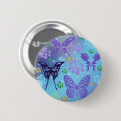 Blues Butterflies Ronde Button 5,7 Cm (Voorkant /achterkant)