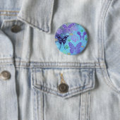  Blues Butterflies Ronde Button 5,7 Cm (In situ)