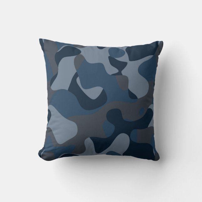 Blues Camo Kussen (Voorkant)
