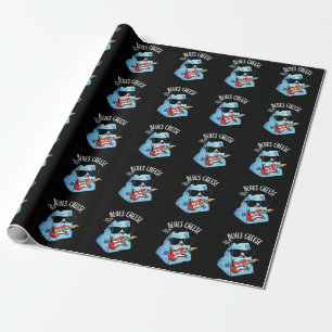 Blues Cheese Funny Food Pun Dark BG Cadeaupapier