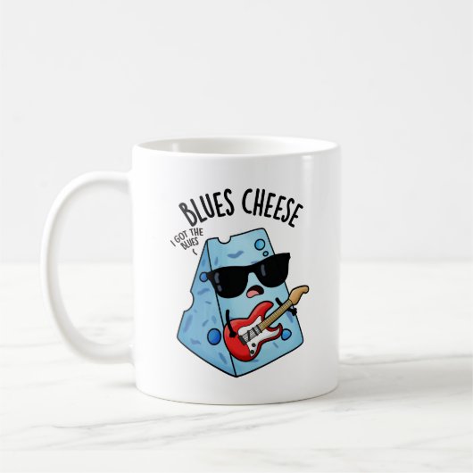 Blues Cheese Funny Food Pun Koffiemok (Links)