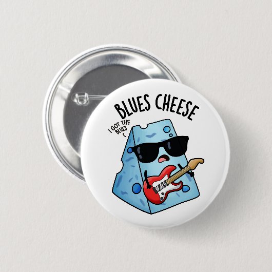 Blues Cheese Funny Food Pun Ronde Button 5,7 Cm (Voorkant /achterkant)