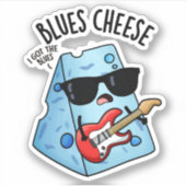 Blues Cheese Funny Food Pun Sticker (Voorkant)