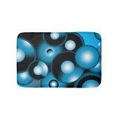 Blues Concentrische cirkel orbitaal Abstracte kuns Badmat (Voorkant)