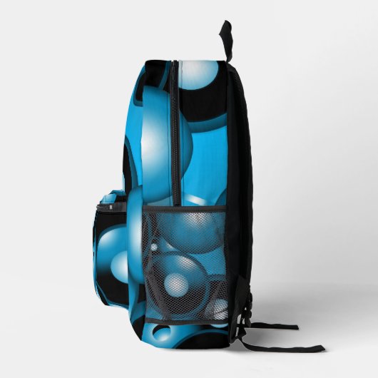 Blues Concentrische cirkel orbitaal Abstracte kuns Bedrukte Rugzak (Rechts)