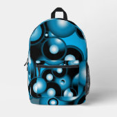 Blues Concentrische cirkel orbitaal Abstracte kuns Bedrukte Rugzak (Voorkant)