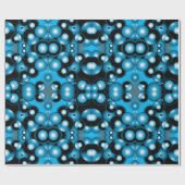 Blues Concentrische cirkel orbitaal Abstracte kuns Cadeaupapier (Vlak)