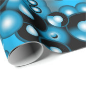 Blues Concentrische cirkel orbitaal Abstracte kuns Cadeaupapier (Rol Hoek)