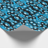 Blues Concentrische cirkel orbitaal Abstracte kuns Cadeaupapier (Hoek)