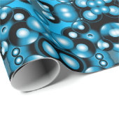 Blues Concentrische cirkel orbitaal Abstracte kuns Cadeaupapier (Rol Hoek)