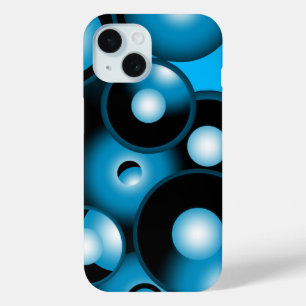 Blues Concentrische cirkel orbitaal Abstracte kuns iPhone 15 Case
