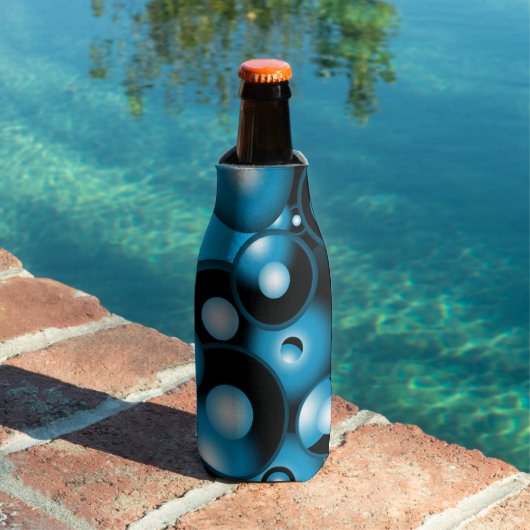 Blues Concentrische cirkel orbitaal Abstracte kuns Flesjeskoeler (Insitu Zwembad)