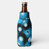 Blues Concentrische cirkel orbitaal Abstracte kuns Flesjeskoeler (Fles Voorkant)