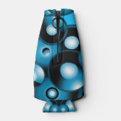 Blues Concentrische cirkel orbitaal Abstracte kuns Flesjeskoeler (Achterkant)