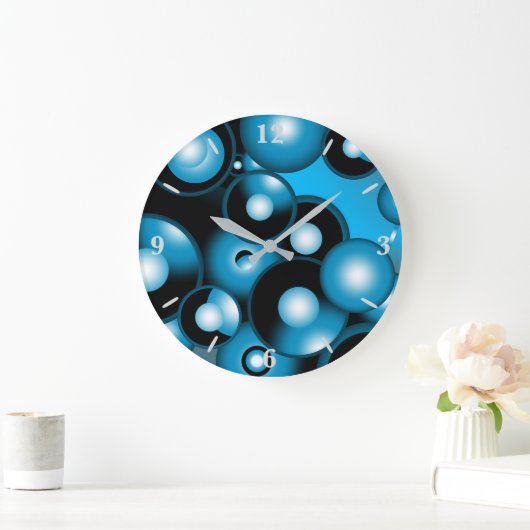 Blues Concentrische cirkel orbitaal Abstracte kuns Grote Klok (Huis)
