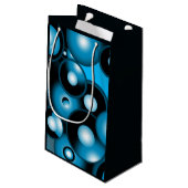 Blues Concentrische cirkel orbitaal Abstracte kuns Klein Cadeauzakje (Achterkant Gekanteld)