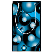 Blues Concentrische cirkel orbitaal Abstracte kuns Klein Cadeauzakje (Voorkant)