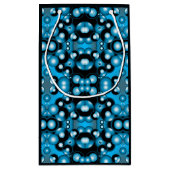 Blues Concentrische cirkel orbitaal Abstracte kuns Klein Cadeauzakje (Achterkant)