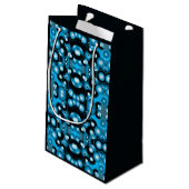 Blues Concentrische cirkel orbitaal Abstracte kuns Klein Cadeauzakje (Achterkant Gekanteld)