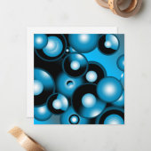 Blues Concentrische cirkel orbitaal Abstracte kuns Notitiekaartje (Voorkant / Achterkant in situ)