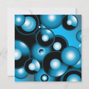 Blues Concentrische cirkel orbitaal Abstracte kuns Notitiekaartje