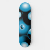 Blues Concentrische cirkel orbitaal Abstracte kuns Persoonlijk Skateboard (Voorkant)