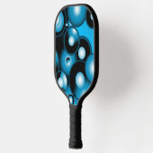 Blues Concentrische cirkel orbitaal Abstracte kuns Pickleball Paddle (Links)
