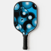 Blues Concentrische cirkel orbitaal Abstracte kuns Pickleball Paddle (Achterkant)