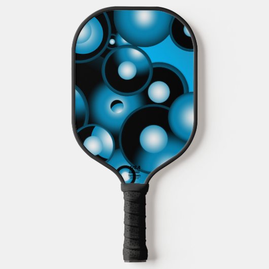 Blues Concentrische cirkel orbitaal Abstracte kuns Pickleball Paddle (Voorkant)