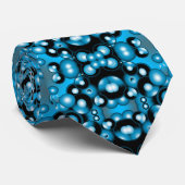 Blues Concentrische cirkel orbitaal Abstracte kuns Stropdas (Opgerold)