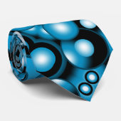 Blues Concentrische cirkel orbitaal Abstracte kuns Stropdas (Opgerold)