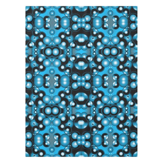 Blues Concentrische cirkel orbitaal Abstracte kuns Tafelkleed (Voorkant)