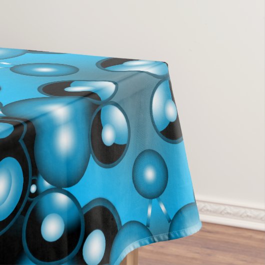 Blues Concentrische cirkel orbitaal Abstracte kuns Tafelkleed (Voorbeeld)