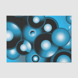 Blues Concentrische cirkel orbitaal Abstracte kuns Tissuepapier