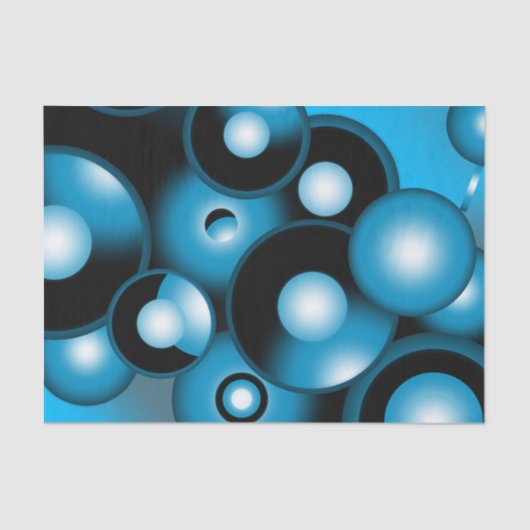 Blues Concentrische cirkel orbitaal Abstracte kuns Tissuepapier (Voorkant)