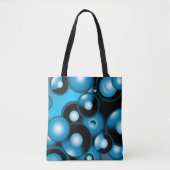 Blues Concentrische cirkel orbitaal Abstracte kuns Tote Bag (Voorkant)