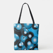 Blues Concentrische cirkel orbitaal Abstracte kuns Tote Bag (Achterkant)