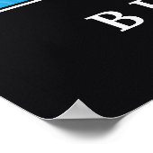 Blues dans blauwe witte oceaan golven motivatie poster (Hoek)