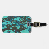 Blues Digital Camo Pattern Bagagelabel (Voorkant horizontaal)