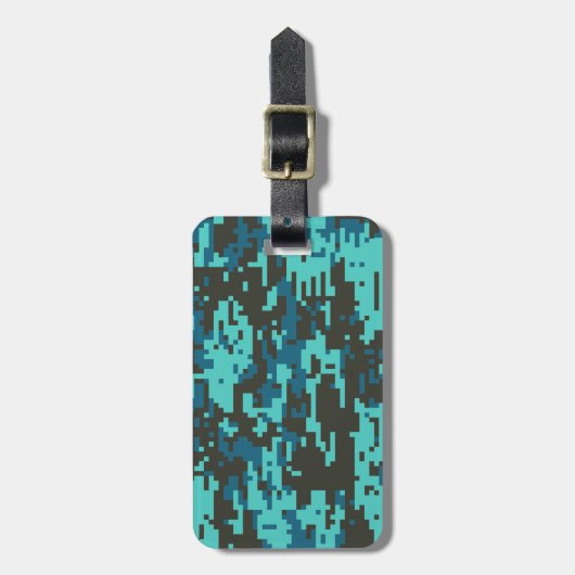 Blues Digital Camo Pattern Bagagelabel (Voorkant verticaal)