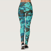 Blues Digital Camo Pattern Leggings (Achterkant)