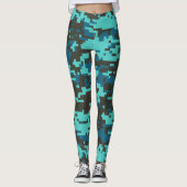 Blues Digital Camo Pattern Leggings (Voorkant)