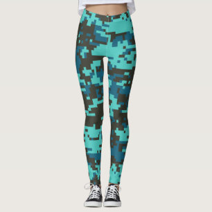 Blues Digital Camo Pattern Leggings