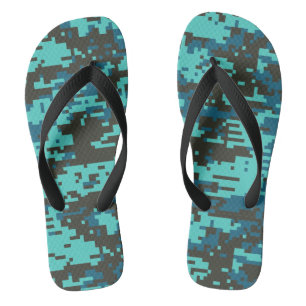 Blues Digital Camo Pattern Teenslippers